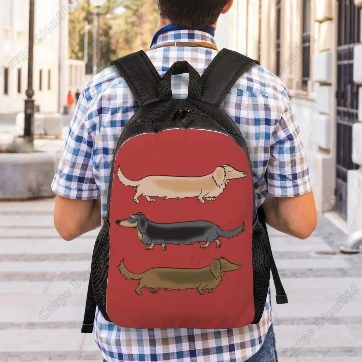 Dachshund Dogs Backpack for Boys Girls Wiener Sausage Dog School College Travel Bags Women Men Bookbag Fits 15 Inch Laptop