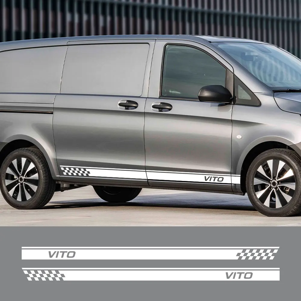 2Pcs Car Stickers For Mercedes Benz Vito Viano V Class W447 W639 Racing Styling Graphics Vinyl Decals Auto Tuning Accessories