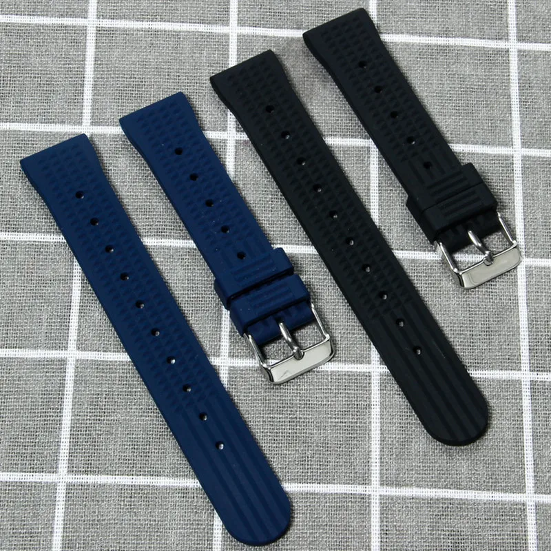 20mm 22mm High quality silicone watch strap Needle buckle bracelet Waterproof sweat proof watchband Watch accessories for SEIKO