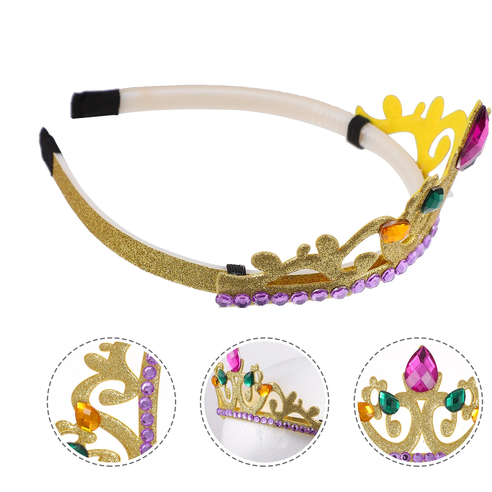 

Princess Crown Headband Rhinestone Hairband For Exquisite Party Birthday Christmas Decor Creative Hair Accessory