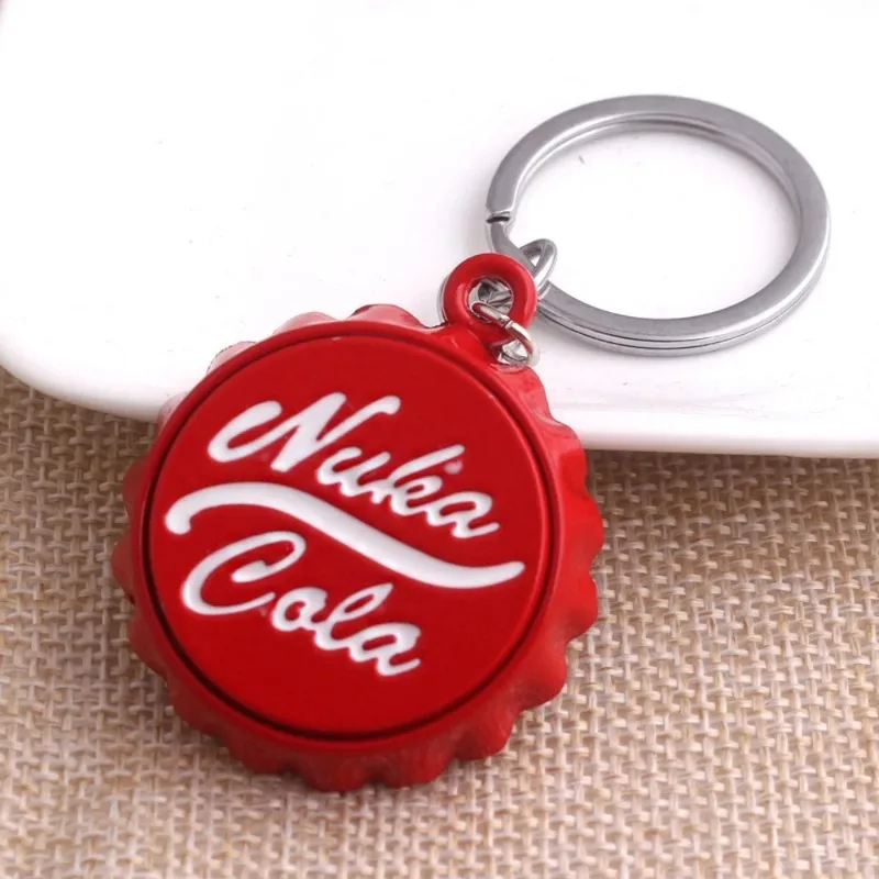 Red Keychain personality Car Keyring Bottle Cap Key Chain for Women and Men unique Holiday gifts image 4