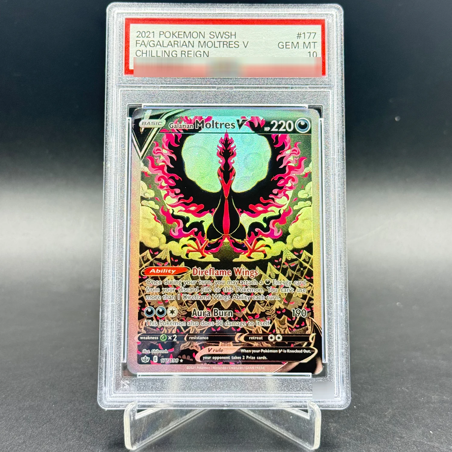 

Galarian Moltres V Alt Art Pokemon Chilling Reign #177/198 PSA 9 New Cert 10Points Foil Card DIY High Quality Anime Game Cards