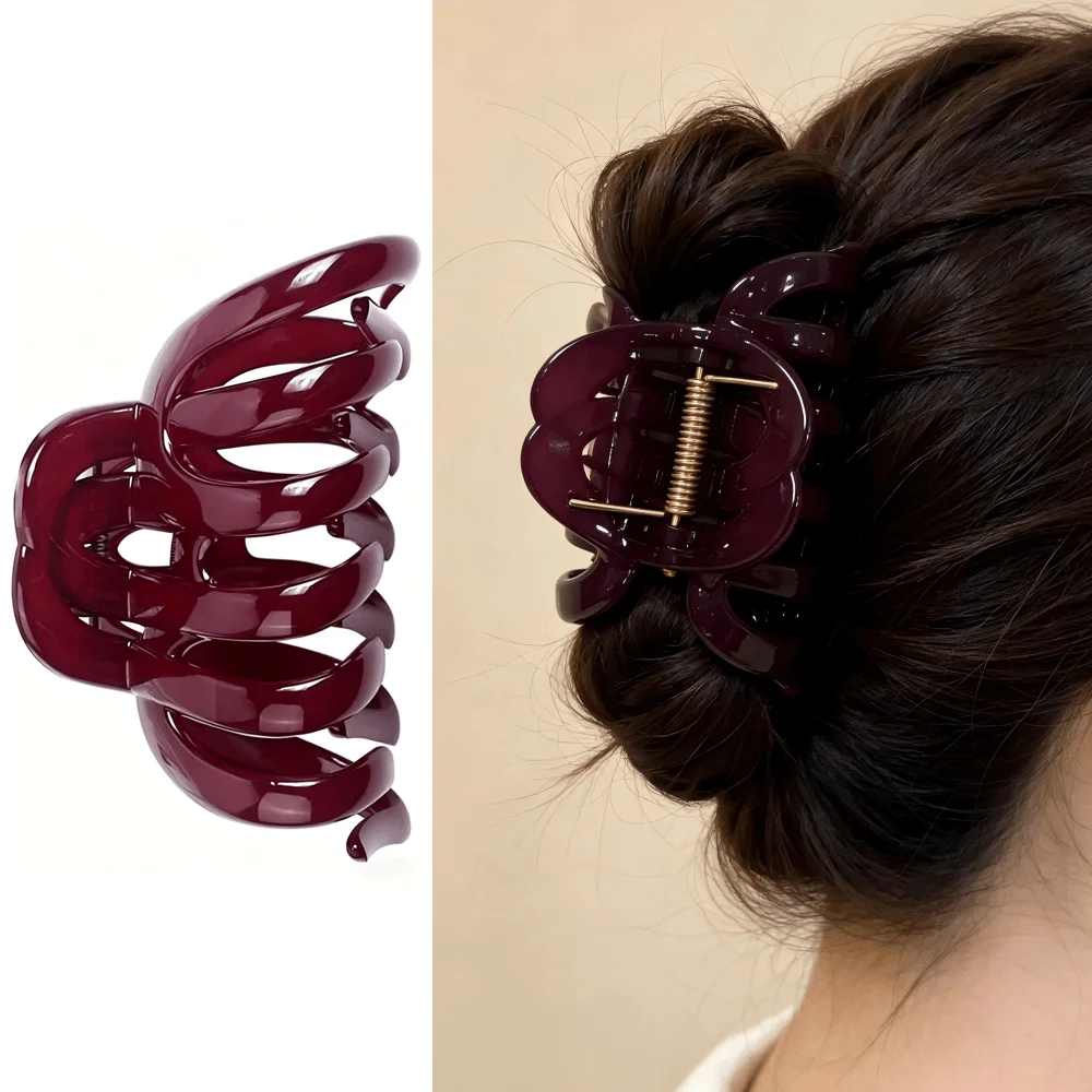 

Summer Large Glossy Hair Claw Clip, Anti-Slip Strong Hold Hair Clip, Daily Use Hair Accessories For Thick & Curly Hair