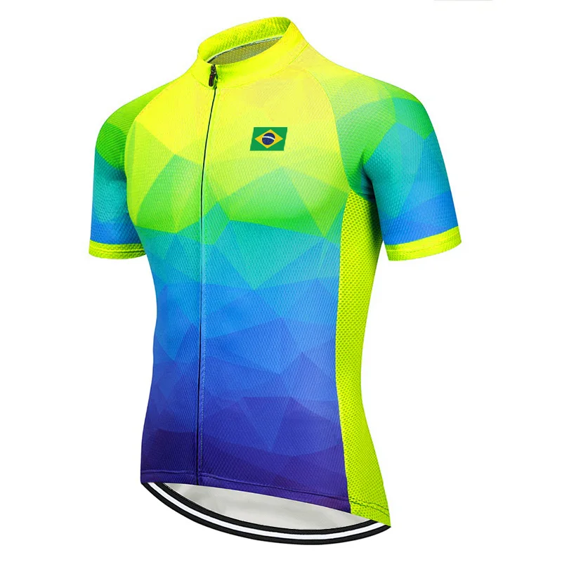 

Brazil Bicycle Clothes, Short Sleeve Shirt, Cycling Road Top, Bike Downhill Wear, Ride, Classic Jersey Sweater, Trail Wear