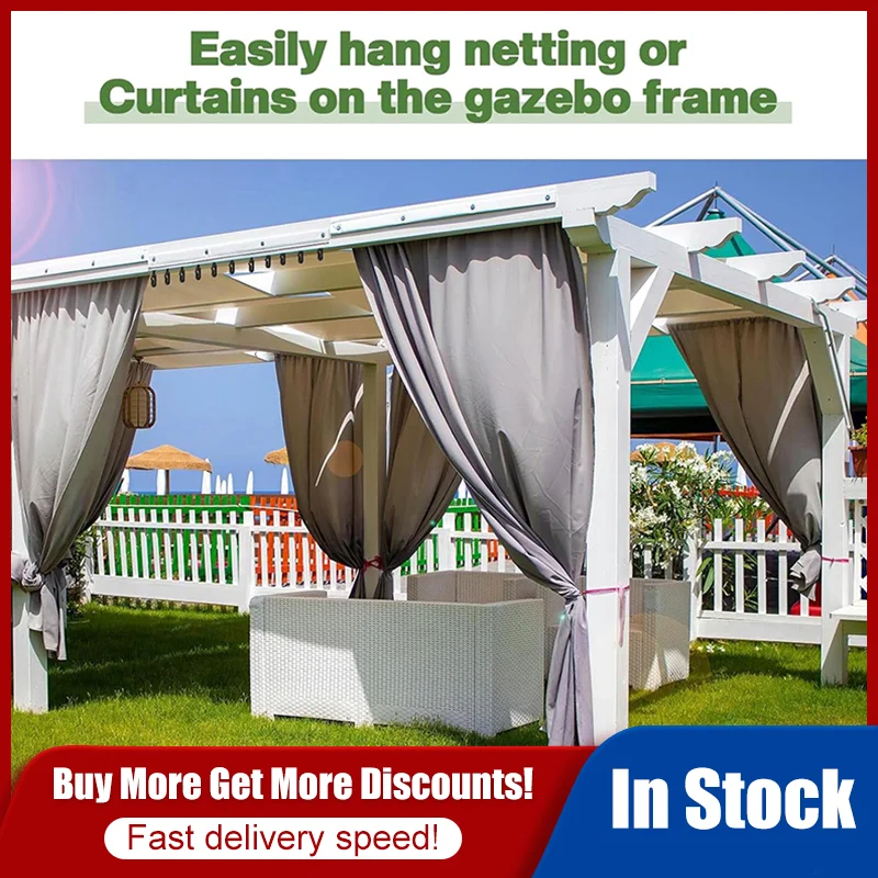 50Pcs/lot Plastic Hooks For Mosquito Netting And Gazebo Curtains Smooth Gliding Rustproof Multipurpose Use