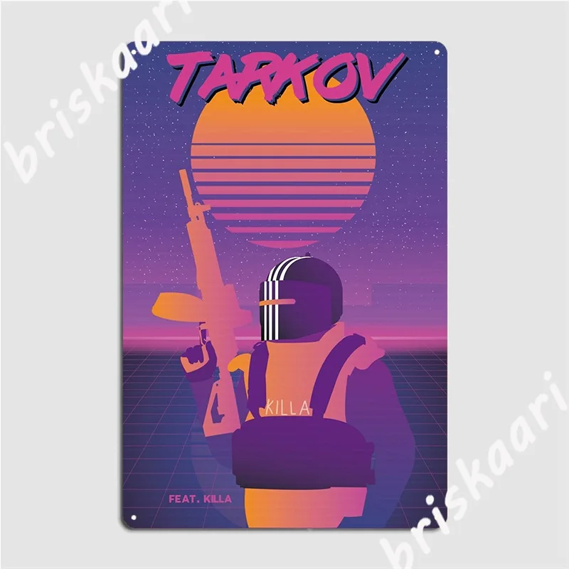 Killa Synthwave Edition Escape From Tarkov Metal Sign Plaques Club Bar Printing Cinema Living Room Tin Sign Poster