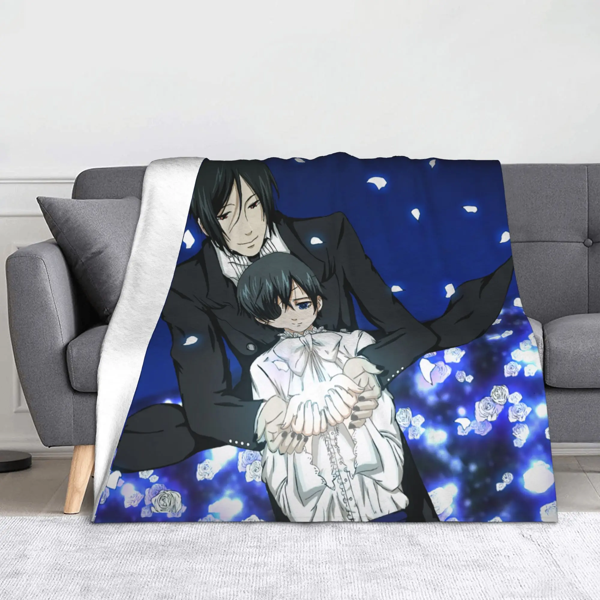 

Anime Kuroshitsuji Coral Fleece Plush Throw Blanket Blackbutlers Anime Blankets for Home Car Lightweight Bedding Throws