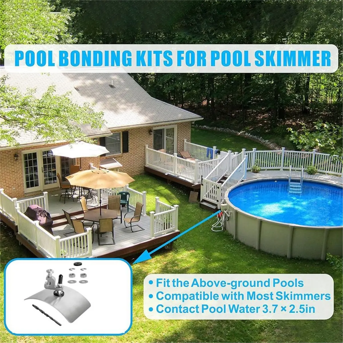 [Greatitem]Pool Bonding Kits, BWB680AG Above Ground Pool Skimmer, Compatible with Most Skimmers, in Direct Contact