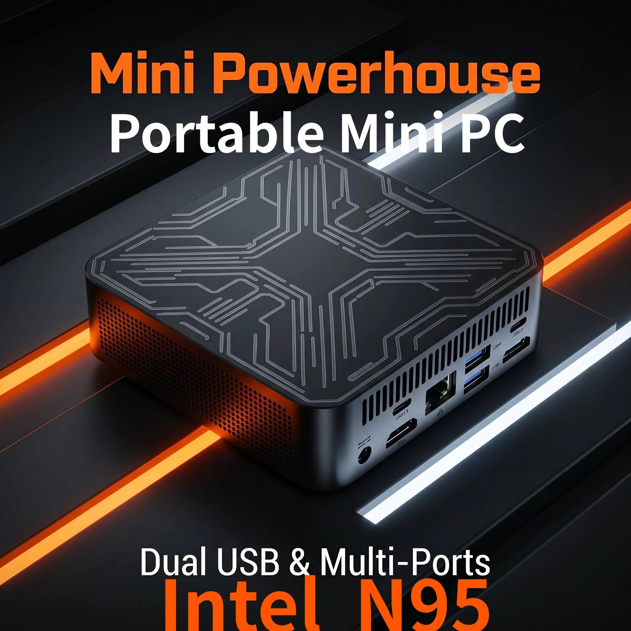 Intel Core N95 Portable Mini PC Gamer  Mini Computer 16GB RAM 512GB 1TB SSD 1000M Ethernet Gaming PC Desktop