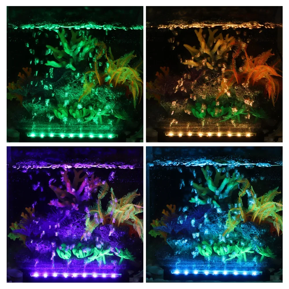 90-260v Aquarium light RGB Remote control Lamp for plants 20-58cm LED Air Bubble lamp Aquatic Plant Light for Fish tank