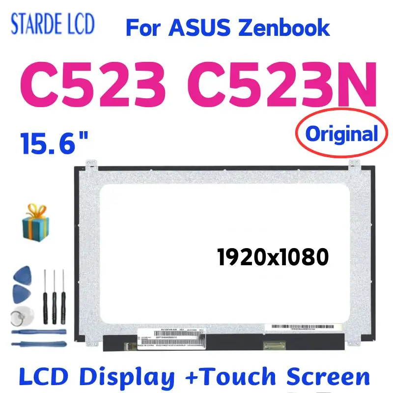 15.6 inch  For Asus Chromebook C523 LCD Display Touch Screen Digitizer Assembly For ASUS C523N  Replacement Part 1920x1080