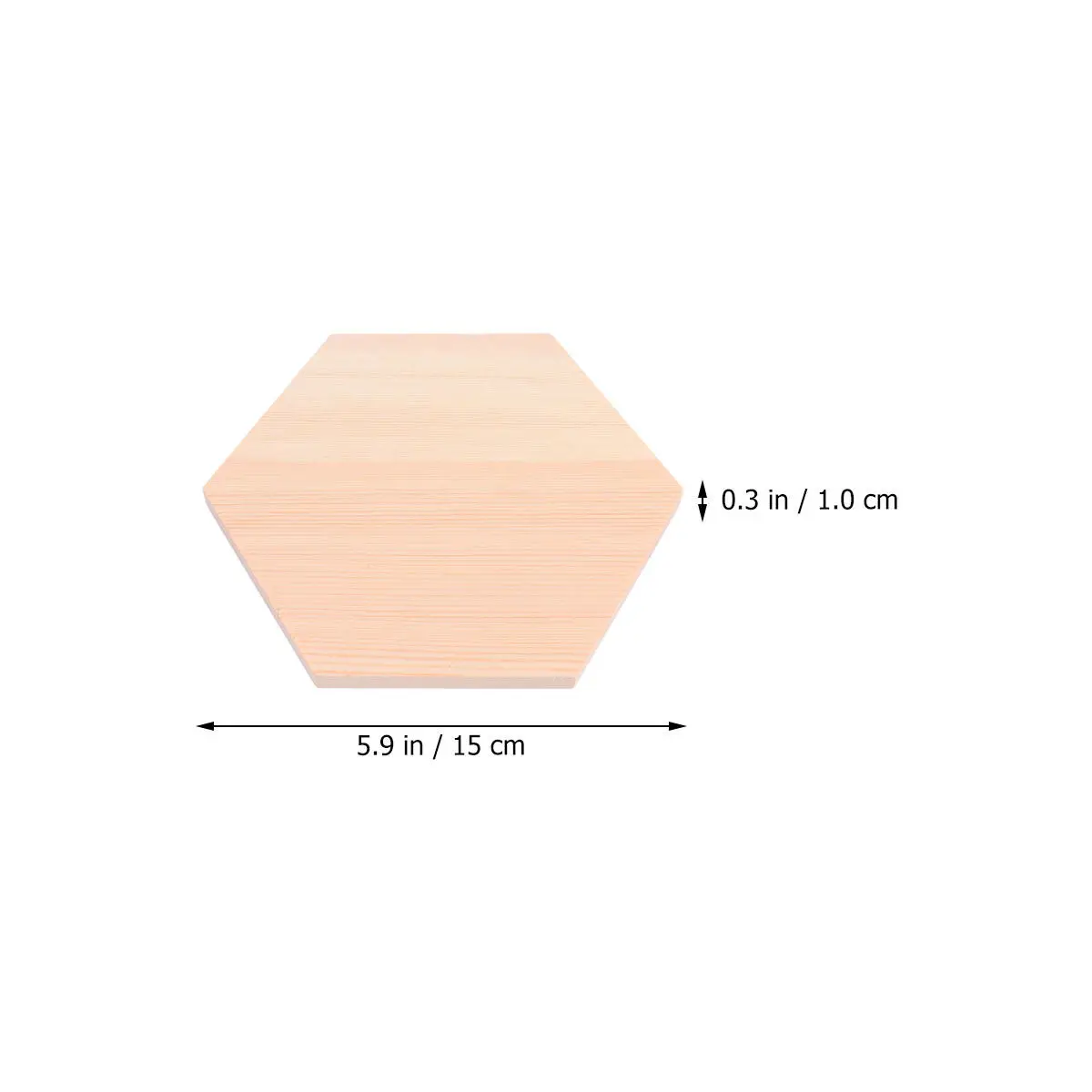 10Pcs Polygon Wooden Blocks Hexagon Solid Pine Craft Planks Size 5Cm DIY Wood Block for Art Projects Decoration Small Plank