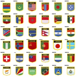 Mexico Flag Shield Shape Iron on Embroidery Patches Saw on Transfer Patches Sewing Applications for Clothes Back Pack Cap