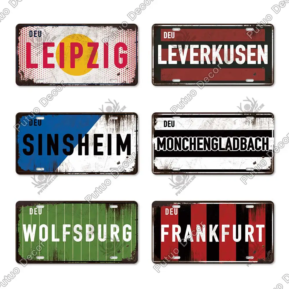 Putuo Decor Germany City Metal Sign Tin Sign Licenses Plate Decor Plaque Metal Vintage Bar Pub Man Cave Club Wall Decoration