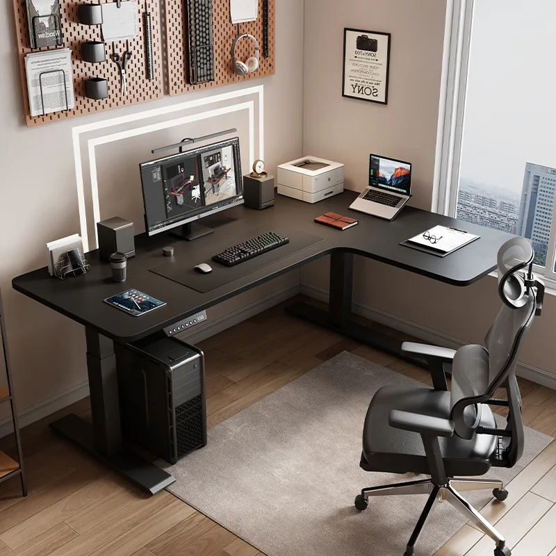 Table d'hôte de jeu sur ordinateur d'angle, table élévatrice électrique intelligente, bureau d'angle