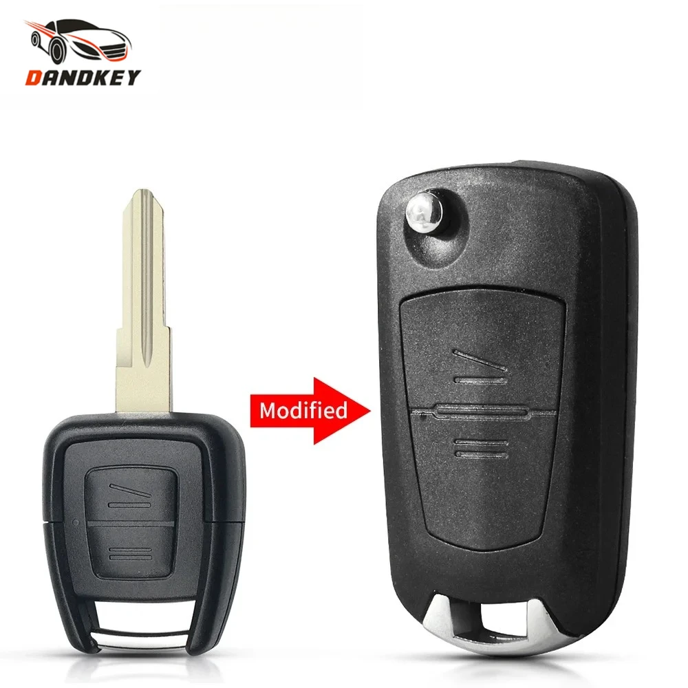 

Dandkey 1PCS 2 Buttons Folding Flip Remote Key Case HU46 Blade For Vauxhall Opel Astra Vectra Zafira Fob Car Key Shell Case
