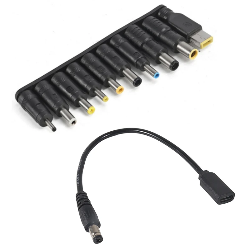 Nuevo Conector de Adaptador de Corriente Tipo C para Laptop, 65W, USB Tipo C a Conector Universal para Cargador de Laptop, Cable de Carga para Notebooks