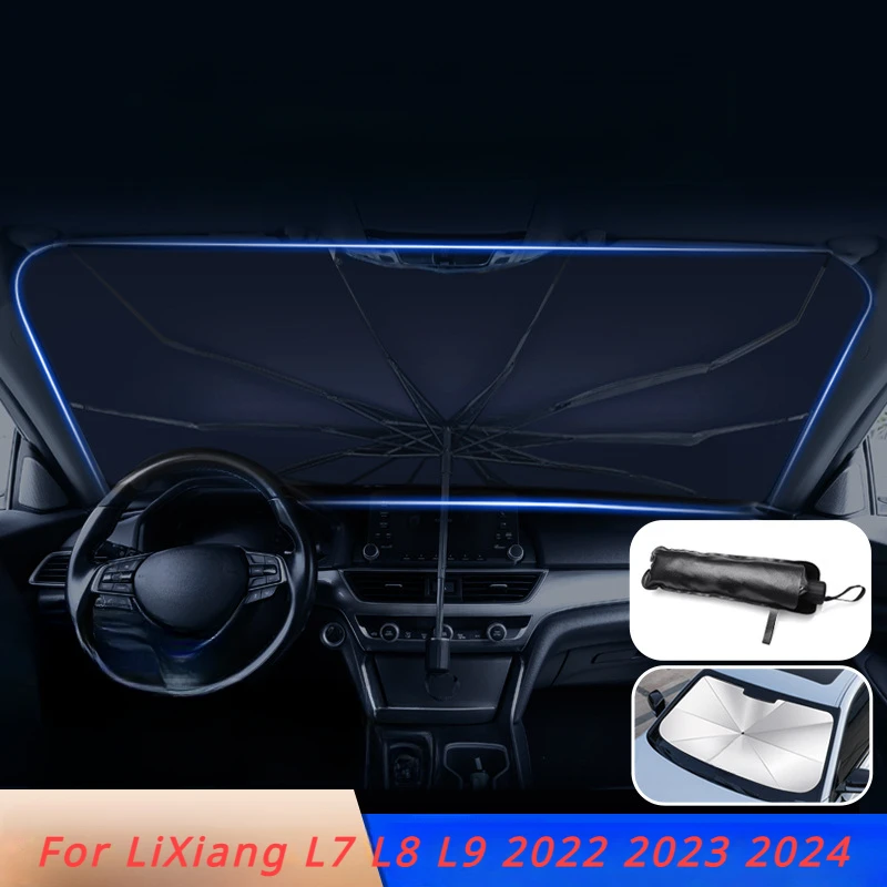 For Li LiXiang L7 L8 L9 2022 2023 2024 Car Windshield SunShade Umbrella UV Cover Summer Sun Protection Sunshade Blocking