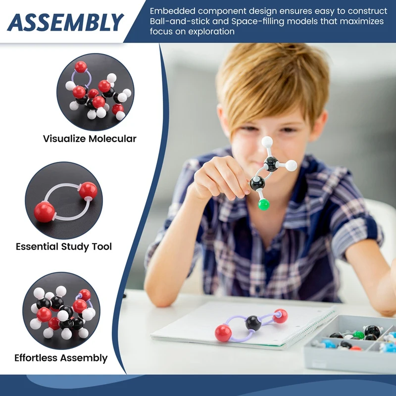 Moleculaire Modelkit, Set Organische Moleculaire Chemie, Atoommodelkit Voor Lessen, Bouwpakket Voor Structuren