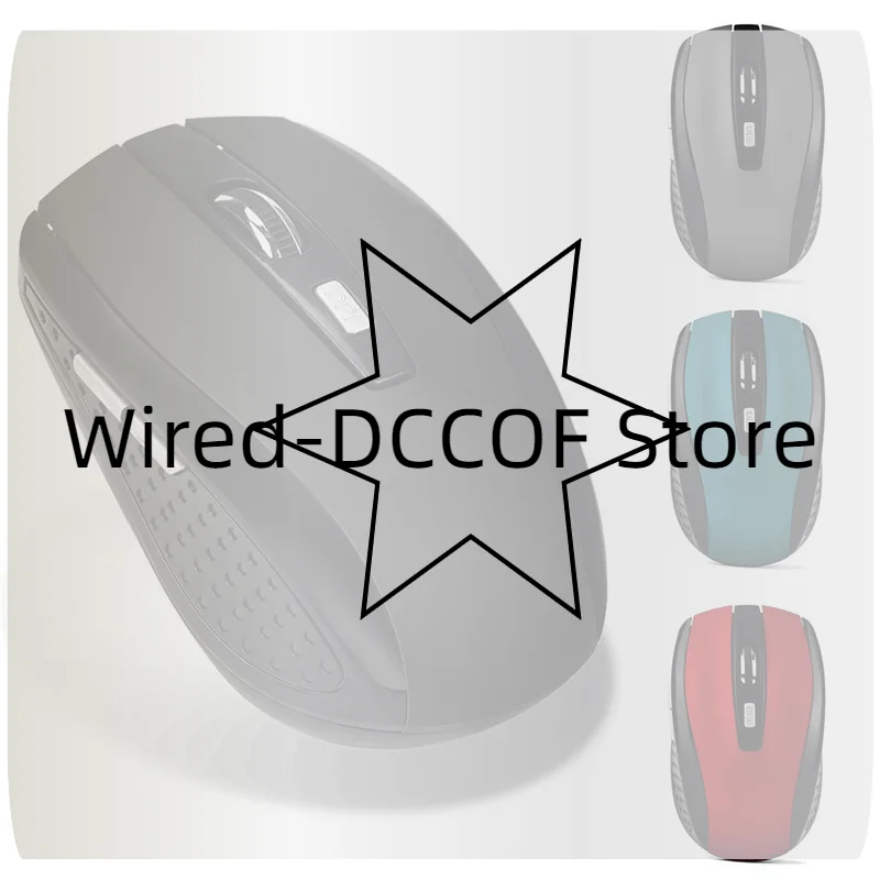 Mouse óptico sem fio vermelho 2.4G USB 6D, mouse sem fio com design ergonômico para computador, laptop e jogos.