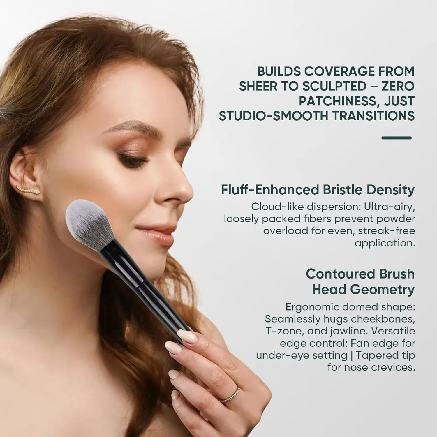 Precision Powder Makeup Brushes Black #59 Setting Make up Brush Blush Bronzer Round head Face cosmetic tools soft