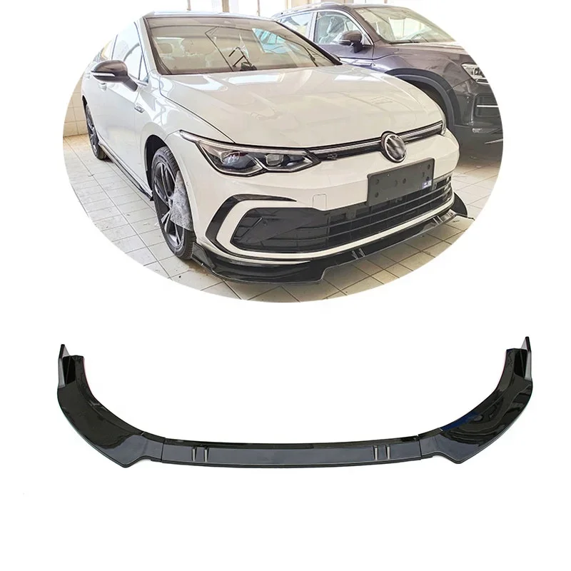 Three section integrated front lip modification For Volkswagen Golf R-Line Style front bumper shovel