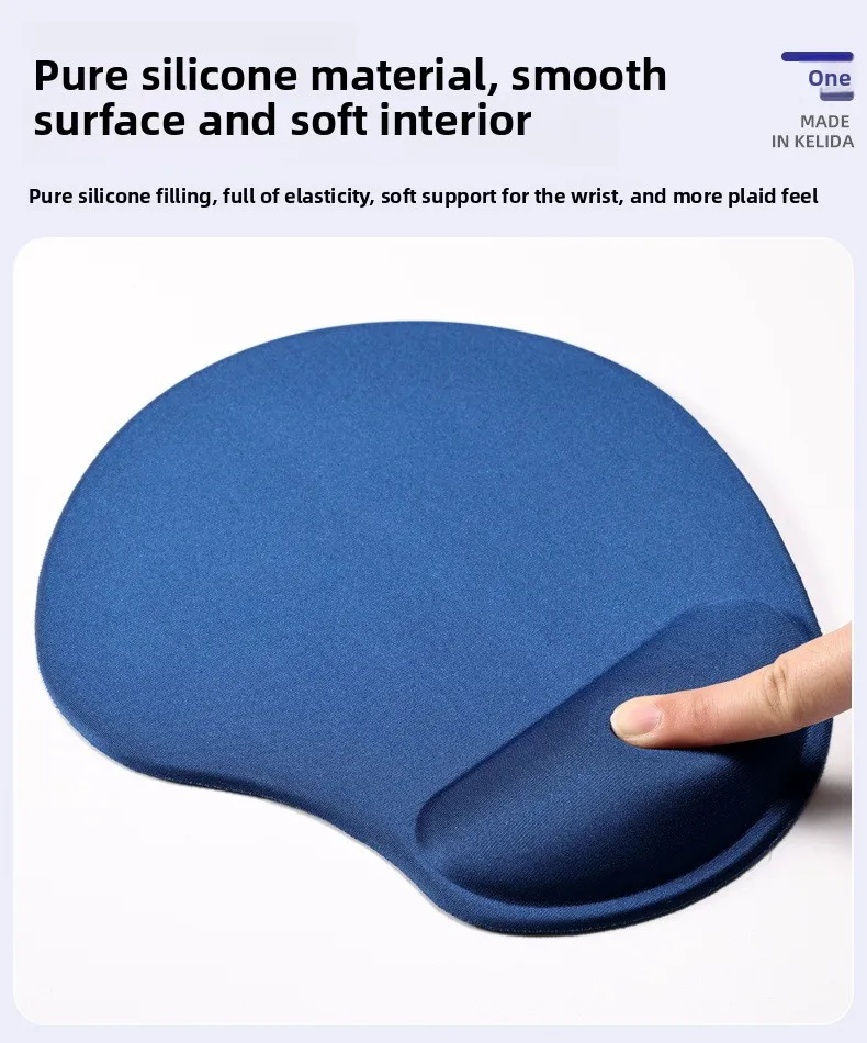 Einfache, dicke Mausunterlage mit Handgelenkauflage, weiche, bequeme, ergonomische Schreibtischunterlage für Büro und Gaming, 5 Farben – Detail 4