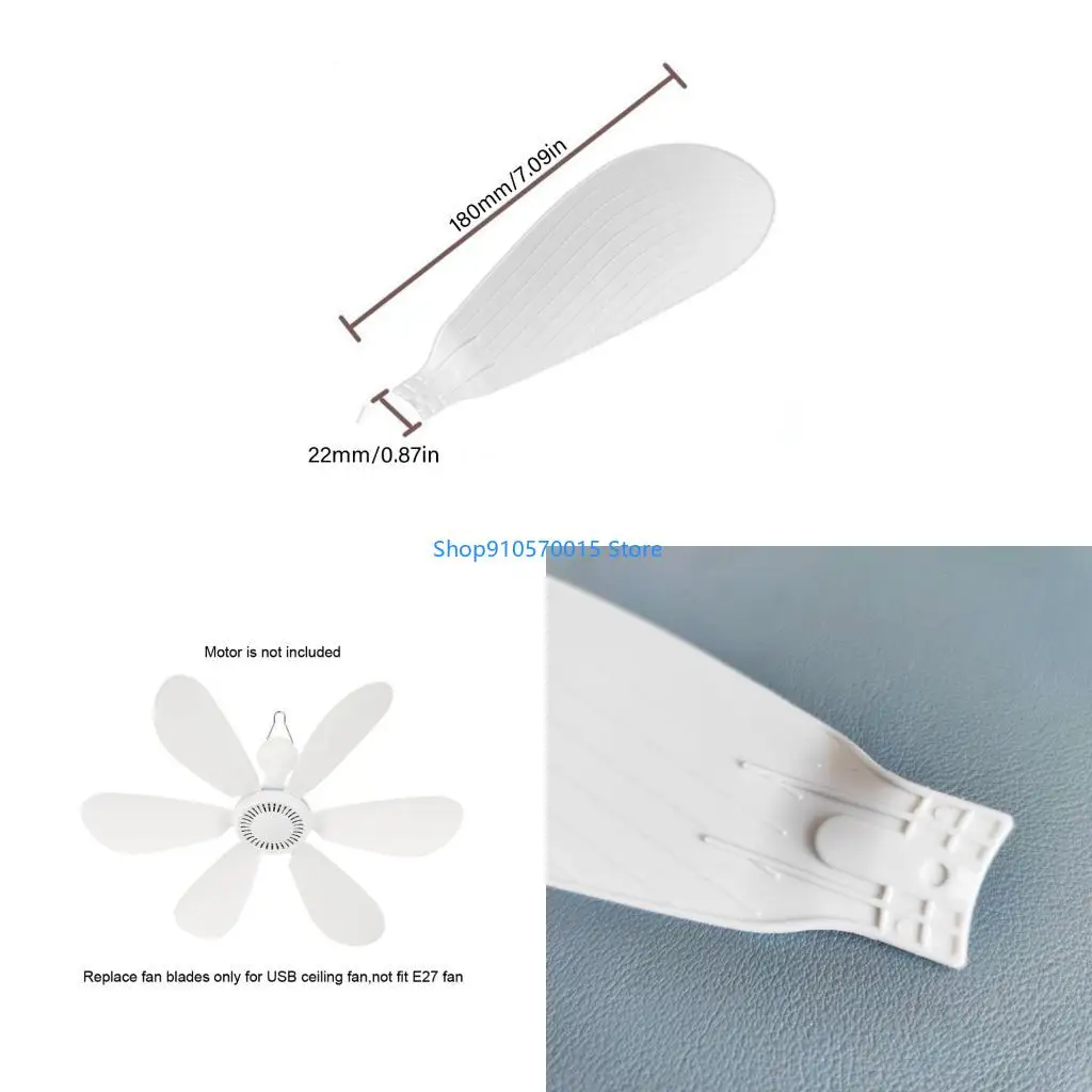 B95C 3/6pcs White Plastic Components For USB Fan Quiet Hanging Fan Assembly