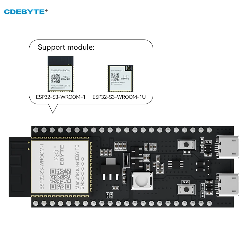 ESP32-S3 Wifi Bluetooth Module Test Board CDEBYTE ESP32-S3-WROOM-1-TB 2.4GHz ESP32 Dual Core IPEX 20dBm 200M Bluetooth Mesh