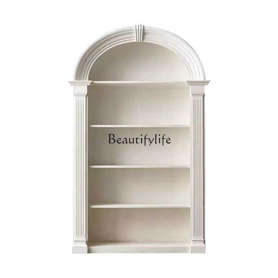 

13American Country Solid Wood Semicircular Arched Bookcase Vintage Locker
