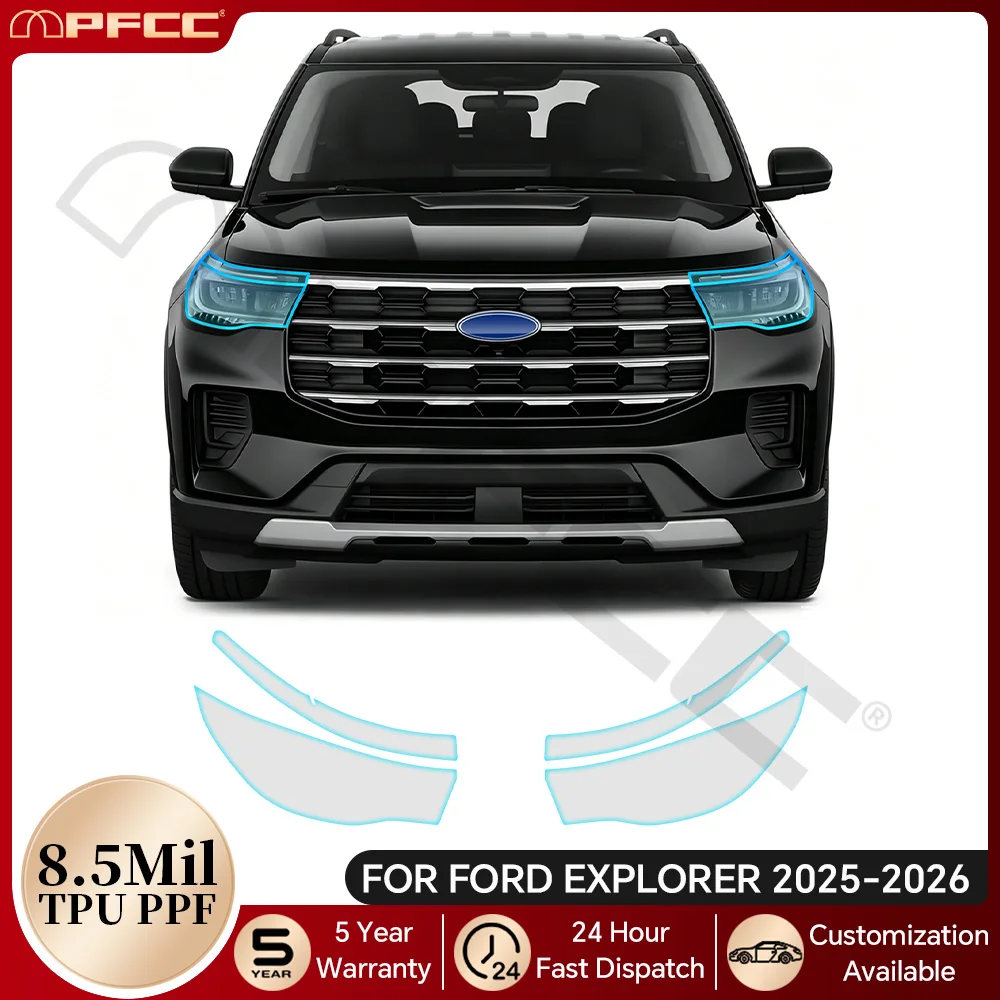 

For Ford Explorer 2025 2026 Car Headlight Rearview B Pillars Film Precut PPF TPU Paint Protection Film Anti-scratch Clear Bra