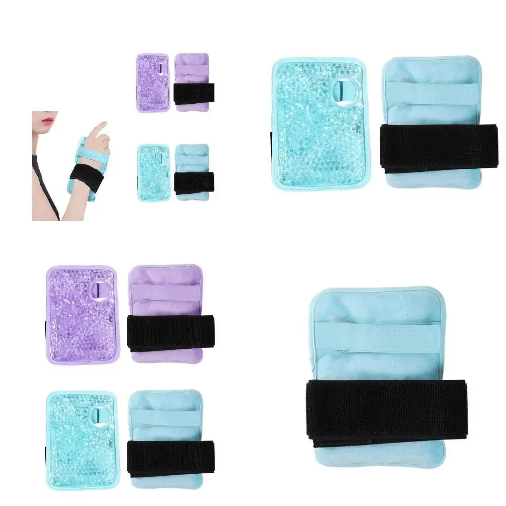 

Y1UC Multifunctional Ice Bag Gel Beads Ice Pack Hot and Cold Ice Pack Reusable Ice Bag with Strap for Wrist Shoulder Back Ankle