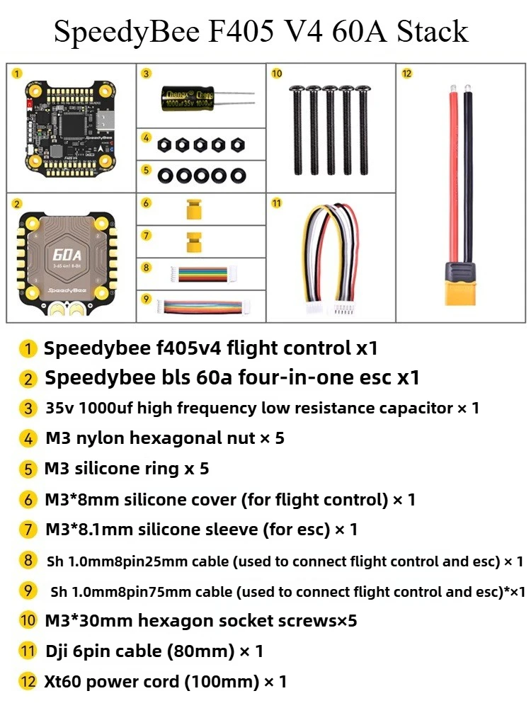

STM32F405 F405 V4 Stack FC + BLS 60A 4in1 ESC Контроллер полета для 30*30 мм FPV Дроны для фристайла Пересекающих самолетов DIY Запчасти