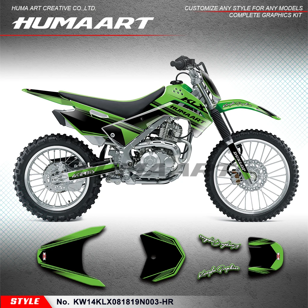 

HUMAART Decals Stickers Durable Vinyl for Kawasaki KLX140 2008-2020, KW14KLX081819N003-HR