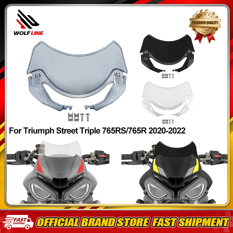 WOLFLINE Windscreen Windshield For Triumph Street Triple 765 RS R 765RS 765R 2020 - 2022 Wind Deflector for SPEED TRIPLE S 660