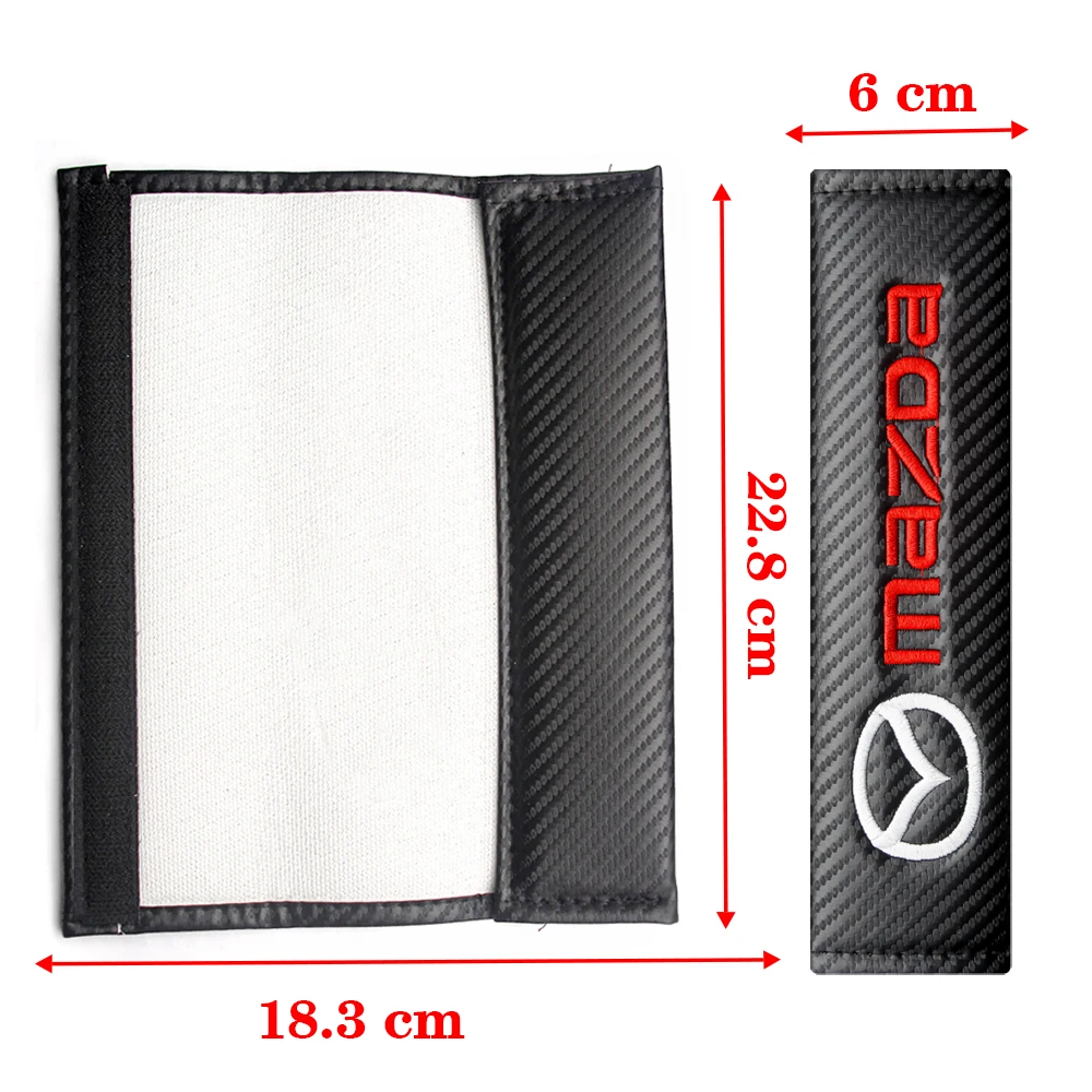 2pcs Cotton Flannel Protective Cover Shoulder Pads Car Styling Badge Accessories For Mazda 3 5 6 8 CX5 CX-7 CX-9 MX-5 ATENZA