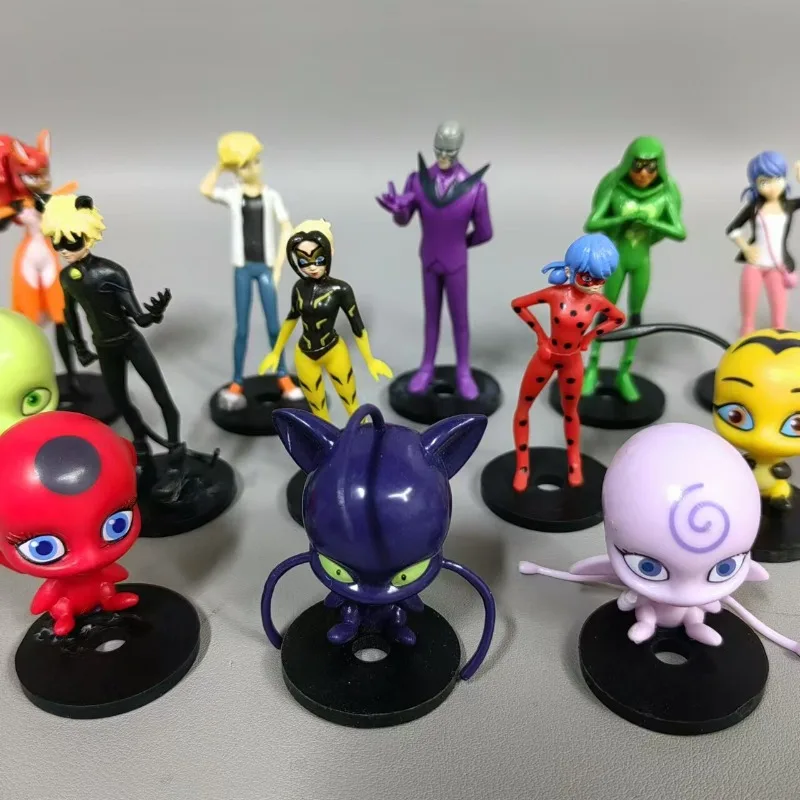 Boneco de Gato Ladybug Miraculous Noir Awakening Adrien Agreste Hawk Moth Mini Boneca Brinquedo Infantil