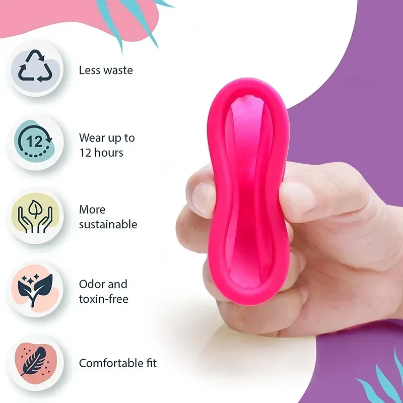 1PC Menstrual Disc With Flat-fit Design Extra-Thin Sterilizing Silicone Menstrual Cup Period Copa With Silicone Case For Women