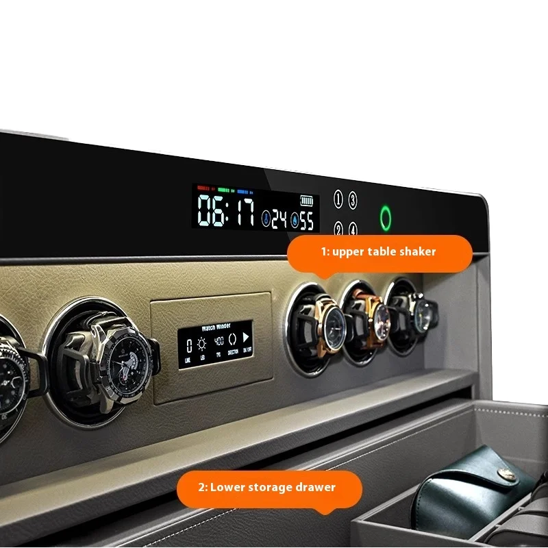 Weichi High Quality Jewelry Safe Box Watch Winder With 6 Slots Fingerprint Lock Different Color Choose Safe Box Home/Office Use