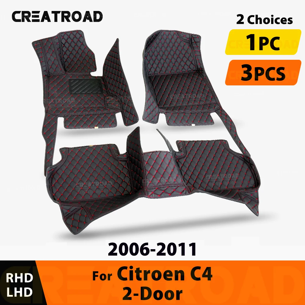 

Автомобильные коврики для Citroen C4 (2 двери) 2006, 2007, 2008, 2009, 2010, 2011, пользовательские автомобильные подушечки для ног, автомобильные аксессуары для интерьера