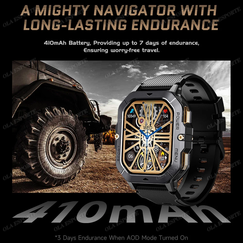 2025 Outdoor Smart Watch 2.02inch Screen Professional Health Management 10-Meter Waterproof Bluetooth Call Sports Smartwatch New