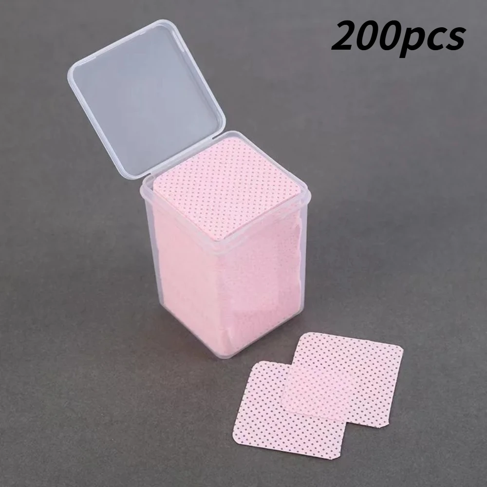 200 Stuks Niet-pluizende Nagellak Remover Katoenen Doekjes Uv Gel Tips Remover Cleaner Papier Pad Nagels Polish Art Cleaning manicure Gereedschap