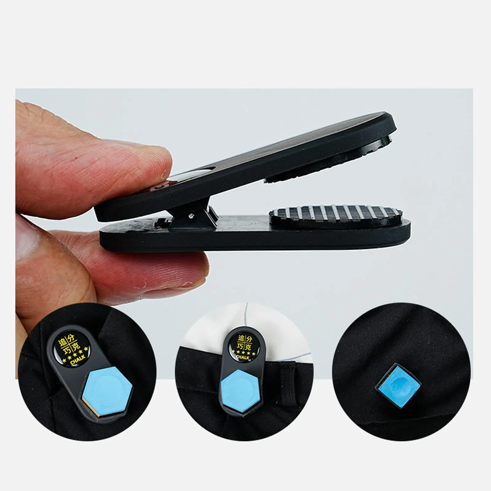 

Lightweight Billiard Chalk Holder Durable Plastic Pocket Clip for Pool Cue Chalk Storage and Billiard Repair