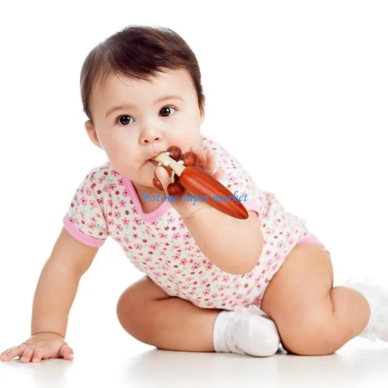 090B Multipurpose Baby Shake Drum Infant Handheld Bells Baby Rattle Encourage Exploration & Stimulate Senses for Boys Girls