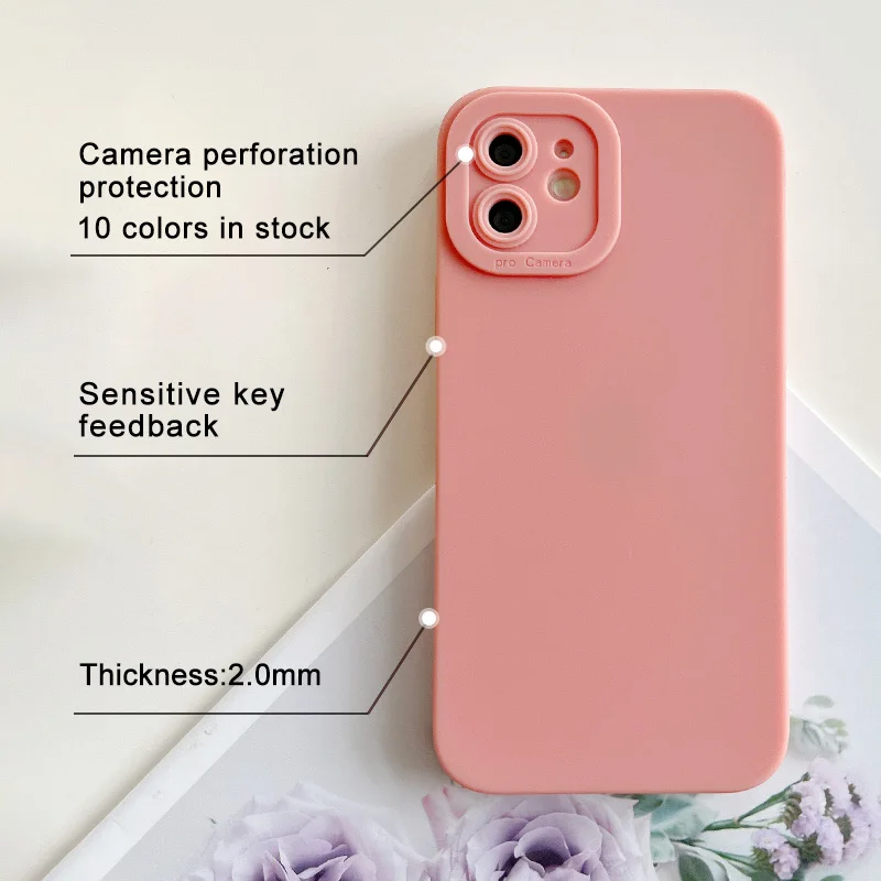 New Style Super Thick Candy Thickened Full Wrap Anti-Drop Case For iPhone  12 13 14 Pro Max  Lens Protection Phone Case Coque