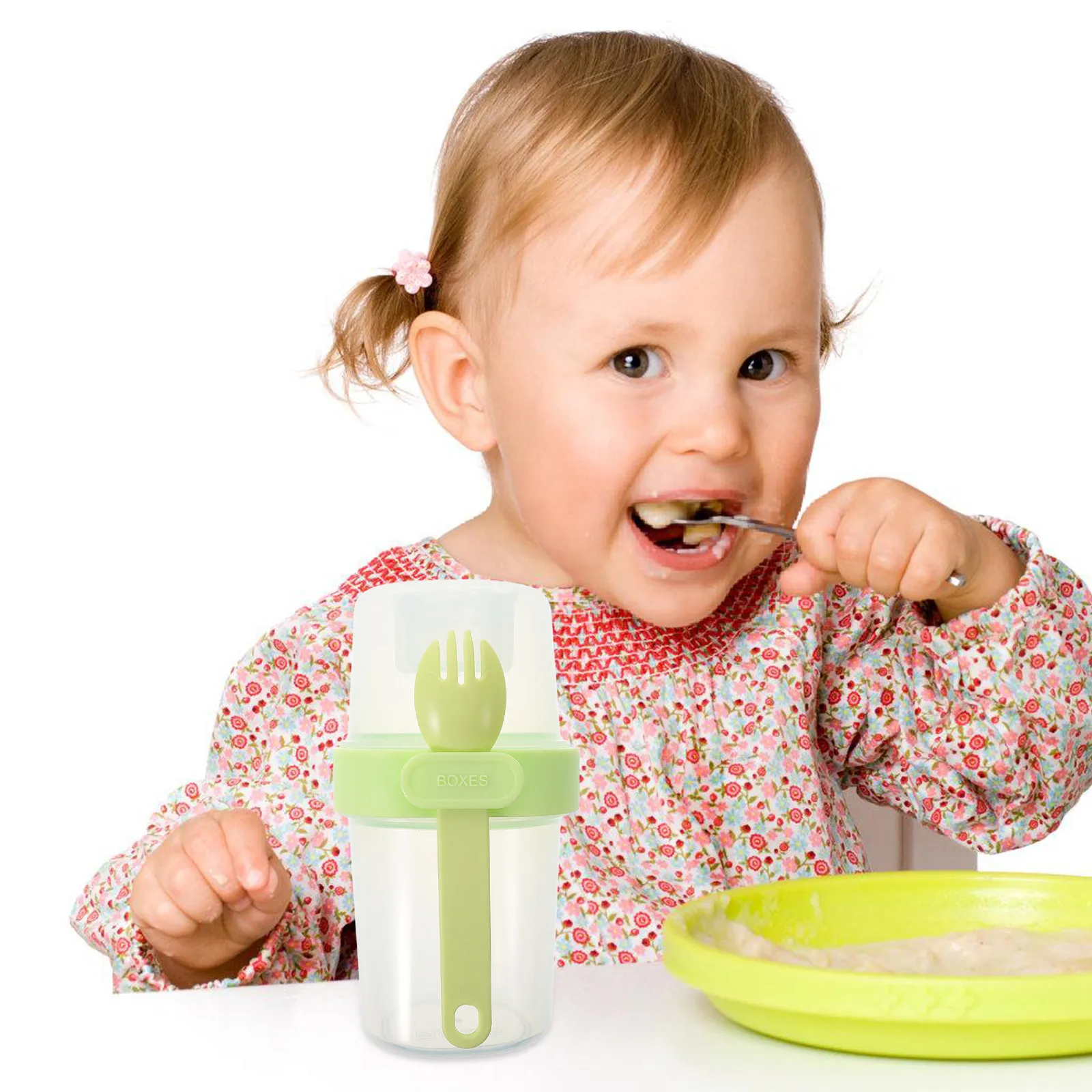 Portable Double Layer Yogurt Oatmeal Cup Leakproof Kids Breakfast Container Lid Spoon Reusable Parfait Container