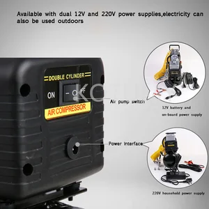 Auto tragbare Multifunktionsluftpumpe, Elektropumpe mit hoher Druck, freies Öl, stiller Kompressor, Trolley, 12 V 8 Hauptverkaufsluftkompressor ohne Öl - №5