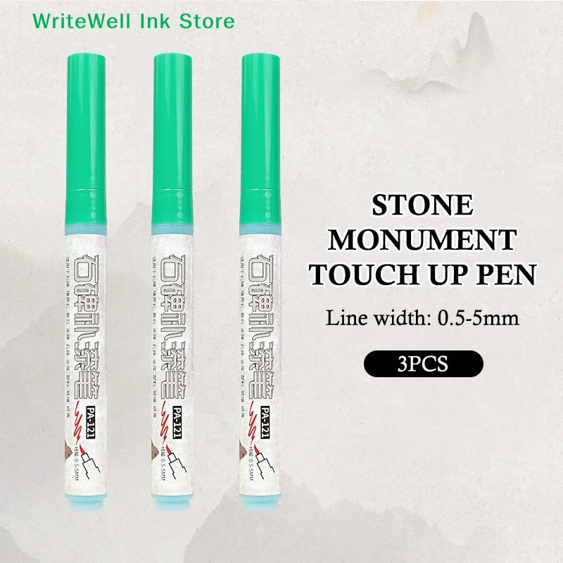 

3Pcs Golden Tombstone Marker Pen Weatherproof Paint Marker Graffiti Pens Restores Faded Inscriptions On Gravestones And Granite