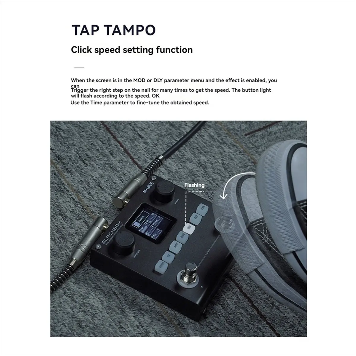 A61P M-VAVE BLACK BOX Guitar Effect Pedal Multifunctional Guitar/Bass Effector, 80 Editable Presets, 6 Effects Module