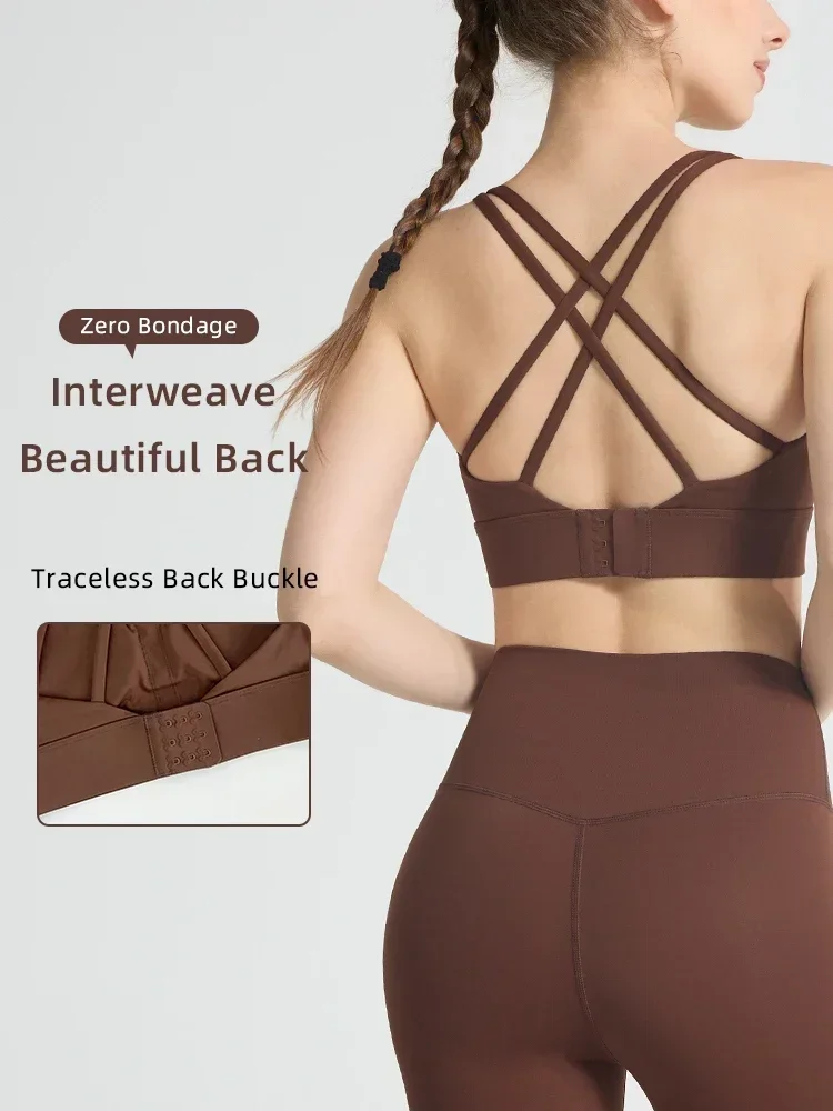 

Women's Sports Bra Sexy Cross Strap Beautiful Back Sports Top Outdoor Jogging Pilates Breathable Quick Dry Yoga Clothing️